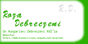 roza debreczeni business card